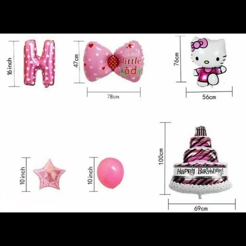 Hello Kitty Pink and White Happy Birthday Party Decorations Set - Picture 2 of 4